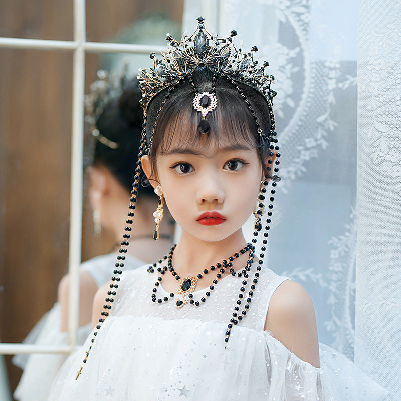 Top Lolita Fringed Crown Catwalk Crown Tiara Hair Accessories