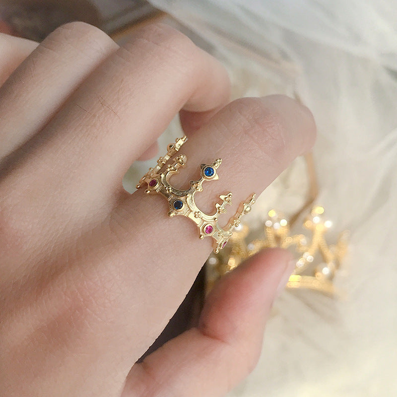 Vintage castle crown ring top quality