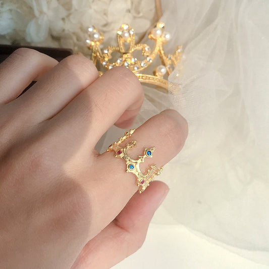 Vintage castle crown ring top quality