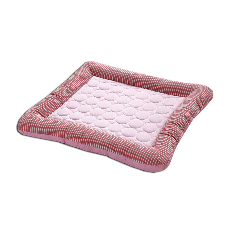 High Quality- Pet Cooling Pad Bed For Dogs Cats Puppy Kitten Cool Mat Pet Blanket Ice Silk Material Soft For Summer Sleeping  Blue Breathable