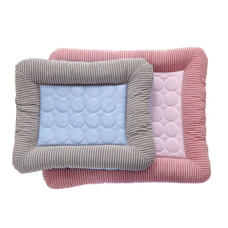 High Quality- Pet Cooling Pad Bed For Dogs Cats Puppy Kitten Cool Mat Pet Blanket Ice Silk Material Soft For Summer Sleeping  Blue Breathable