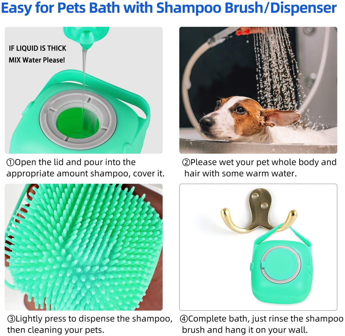Original Pet Dog Shampoo Massager Brush Cat Massage Comb Grooming Scrubber Shower Brush For Bathing Short Hair Soft Silicone Brushes