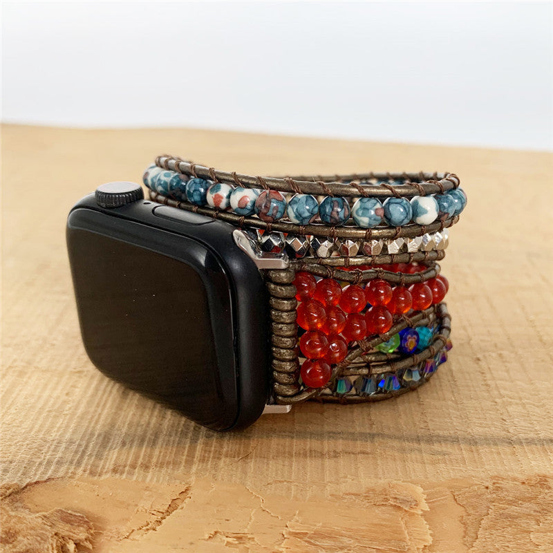 Natural  Quartz Rough Woven Watch Band High Qualitu HandMade