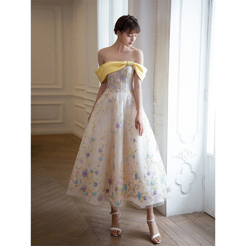 New Banquet Annual Meeting Evening Dress Ball Performance Costume