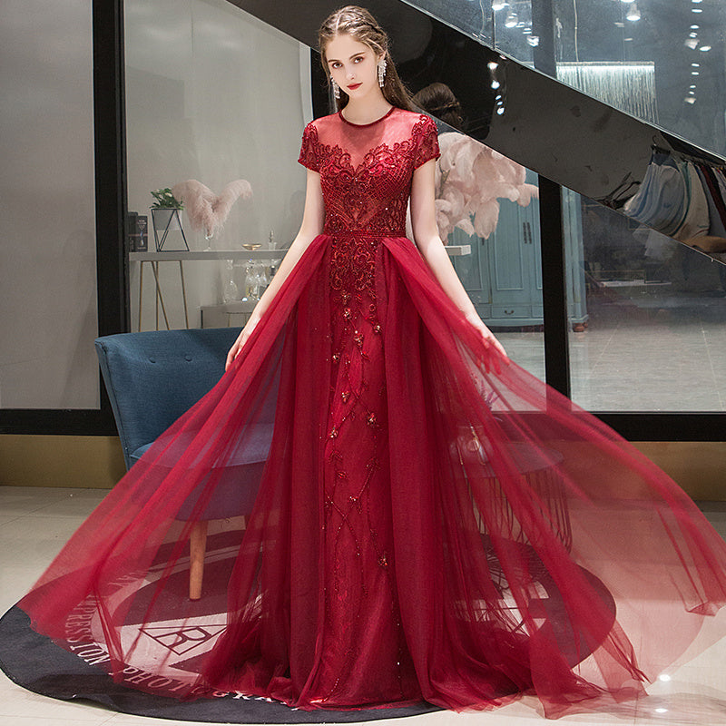Women's Temperament Fashion A-line Hem Evening Dress