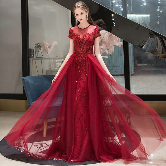 Women's Temperament Fashion A-line Hem Evening Dress