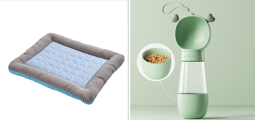 High Quality- Pet Cooling Pad Bed For Dogs Cats Puppy Kitten Cool Mat Pet Blanket Ice Silk Material Soft For Summer Sleeping  Blue Breathable