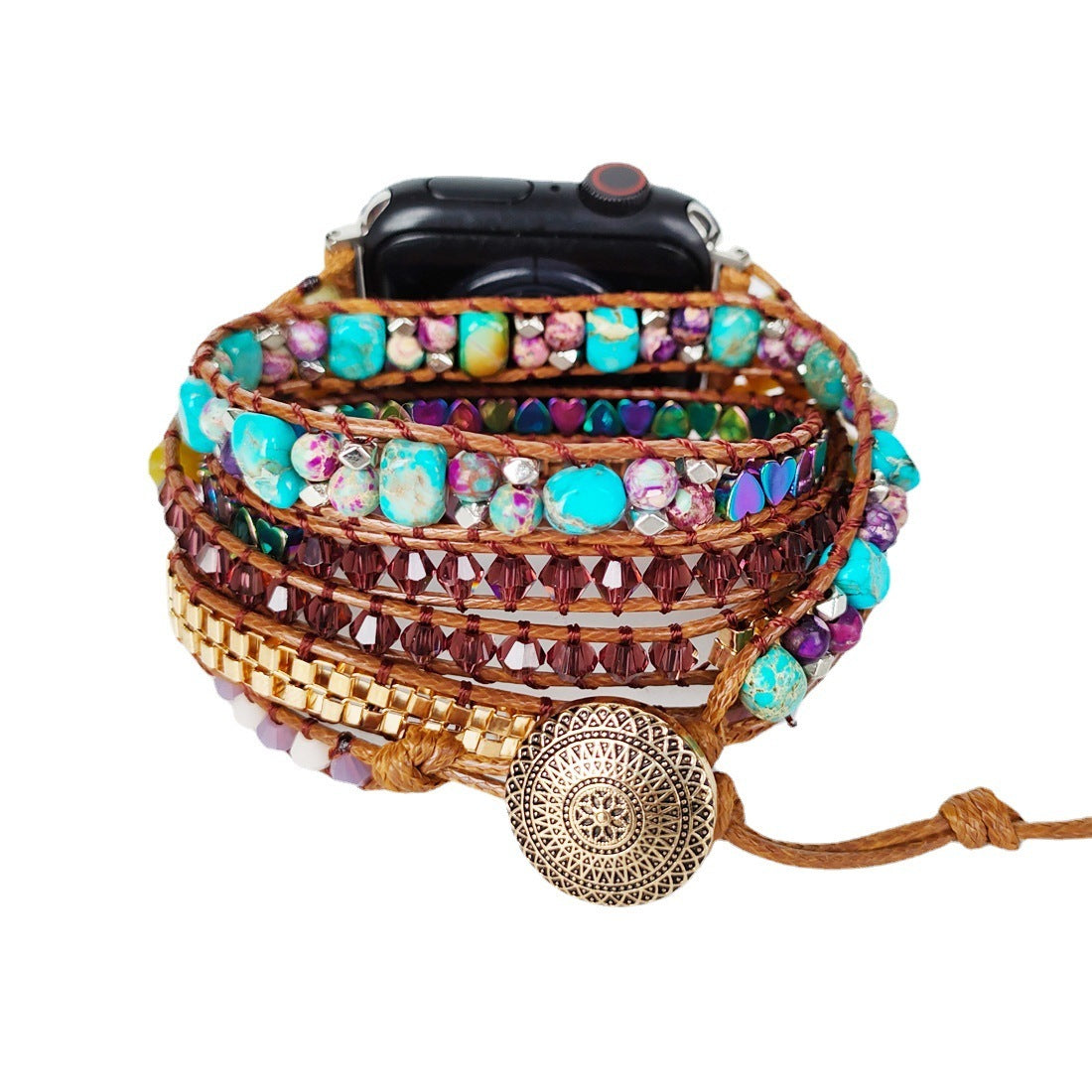 Natural  Quartz Rough Woven Watch Band High Qualitu HandMade