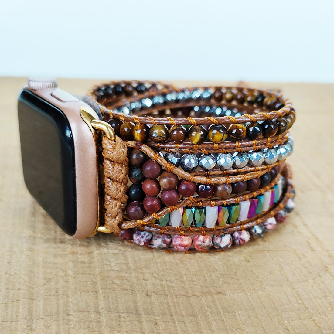 Natural  Quartz Rough Woven Watch Band High Qualitu HandMade