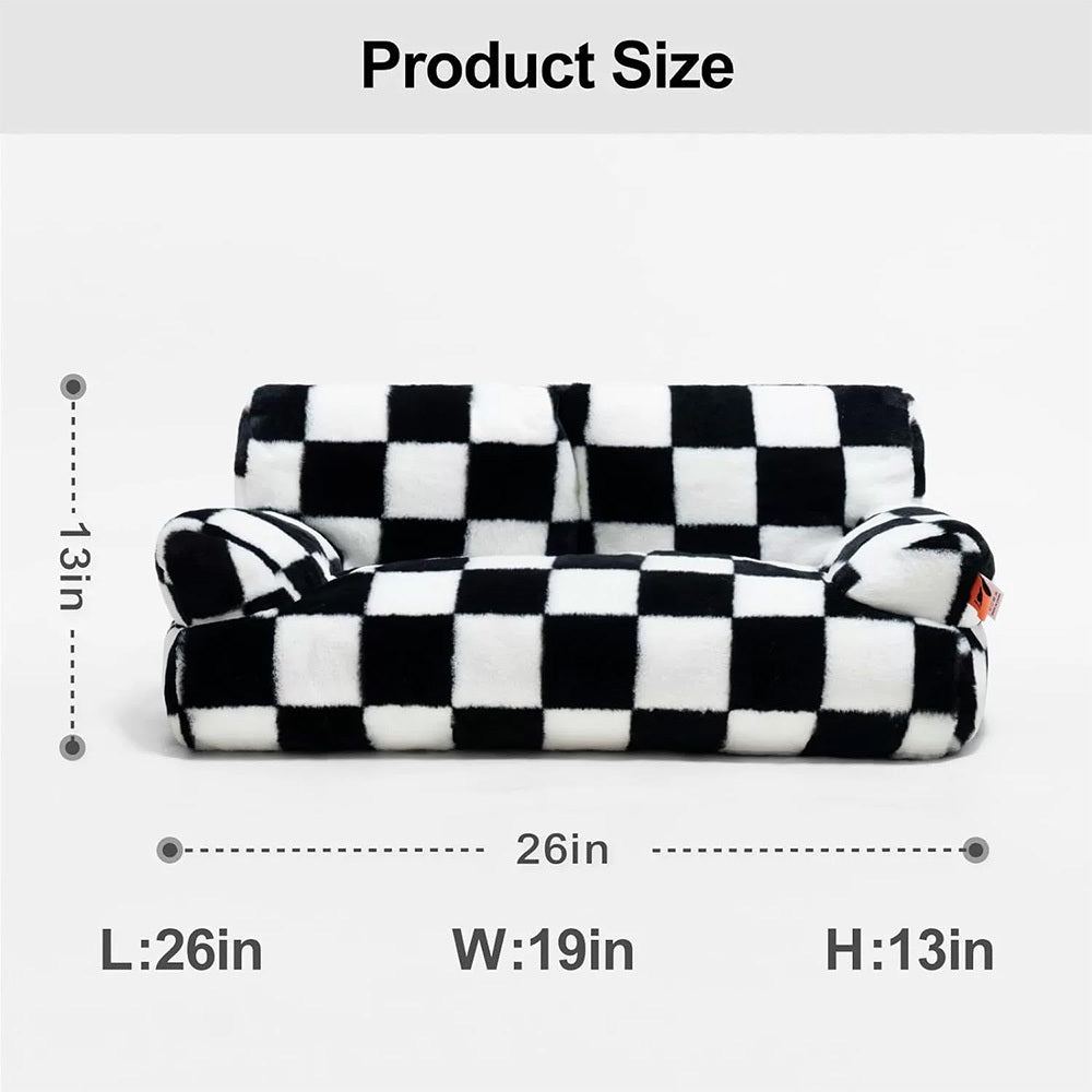Plush Pet Bed Washable Cats Dogs Sleeping Sofa Thicken Warm Puppy Cat Couch With Anti-Slip Bottom With Detachable Cover Gift For Pet Lovers